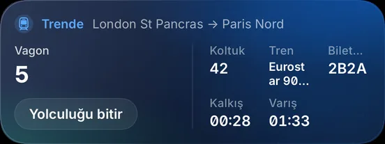 Gece Laciverti · Tren