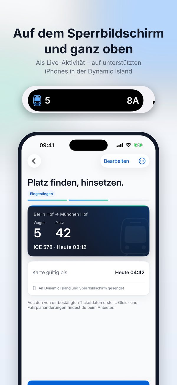 Karte auf dem Sperrbildschirm und in der Dynamic Island