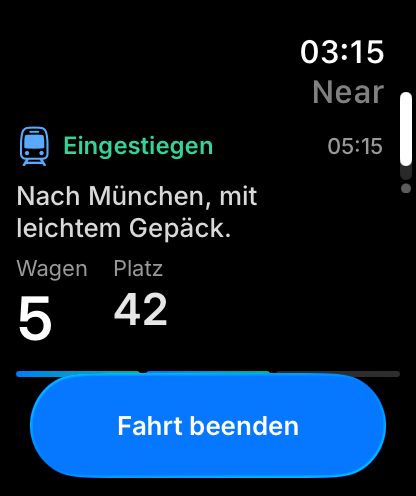 Zugkarte auf der Apple Watch