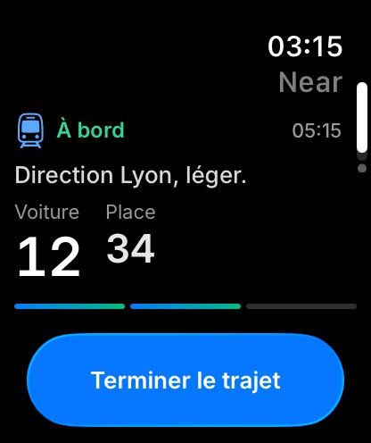 Carte de train sur l'Apple Watch