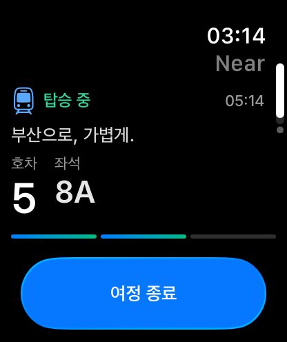 Apple Watch의 기차 카드
