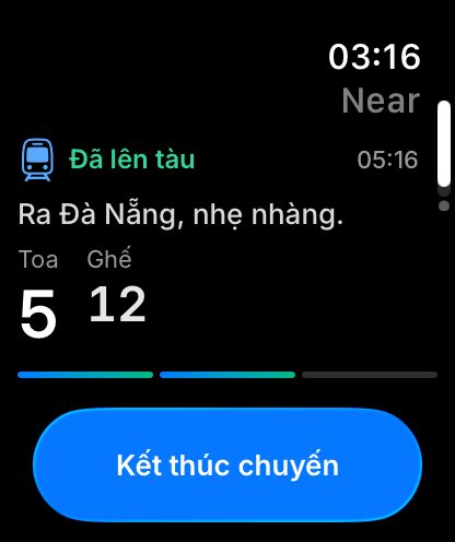 Thẻ vé tàu trên Apple Watch