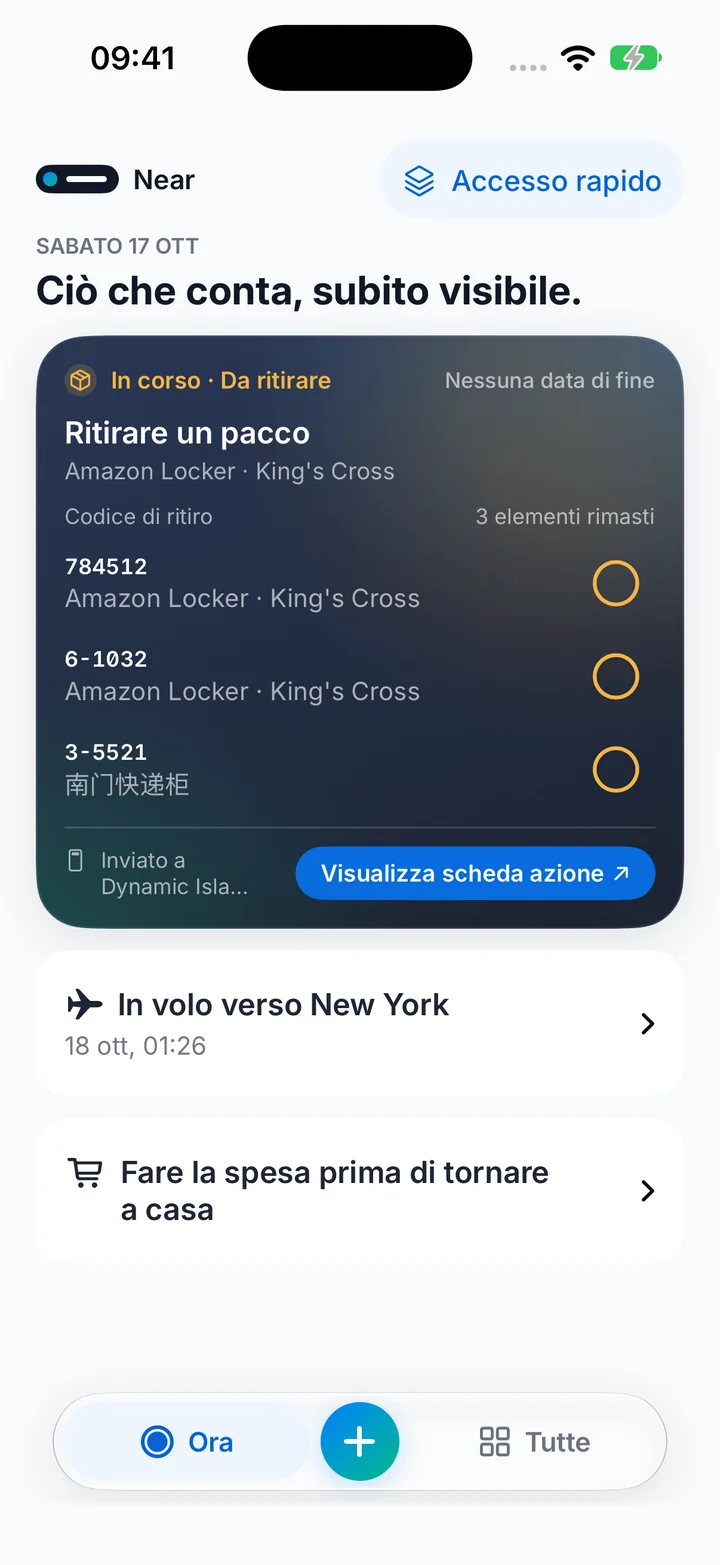 Ciò che conta, subito visibile. · Near 1.1.2